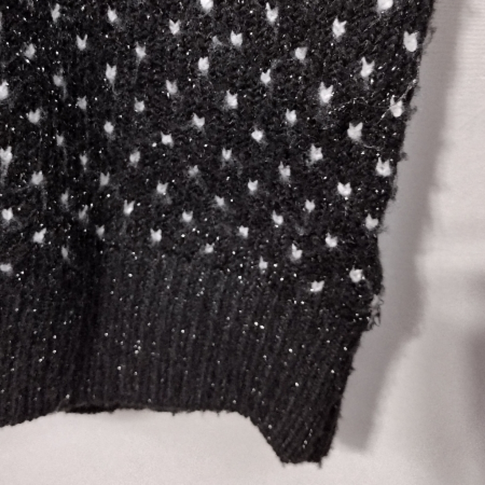 Holiday Time Polar Bear Sweater Womens L Black Blue Boho Retro Holiday Casual - Picture 4 of 8